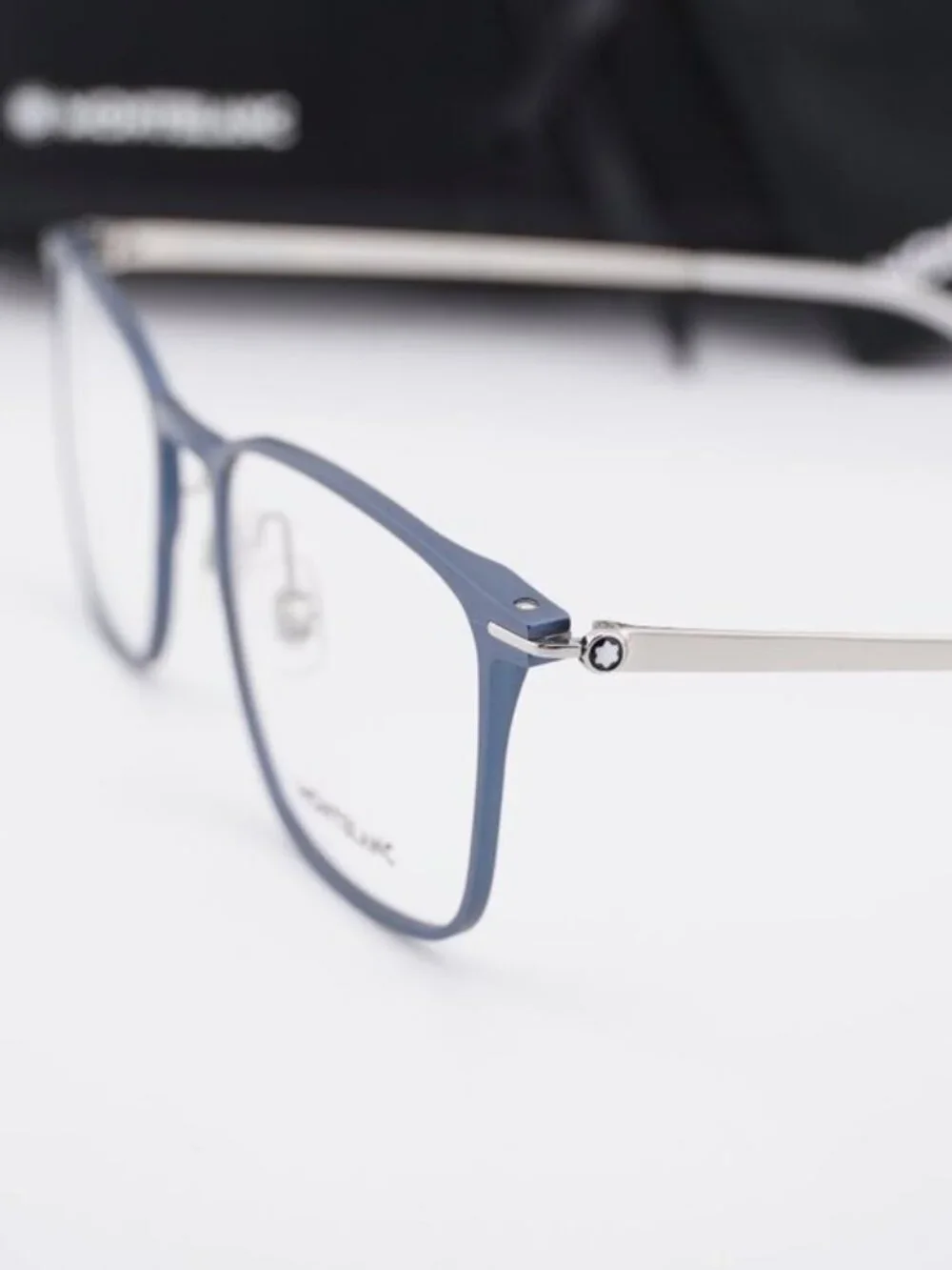 Montblanc MB0193O 003 Rectangle Eyeglasses 55mm – Blue